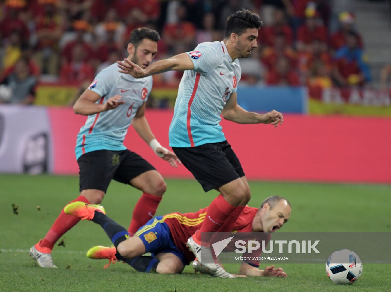 Football. 2016 UEFA European Championship. Spain vs. Turkey