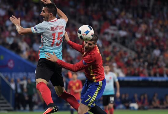 Football. 2016 UEFA European Championship. Spain vs. Turkey
