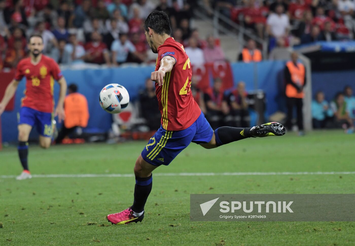 Football. 2016 UEFA European Championship. Spain vs. Turkey