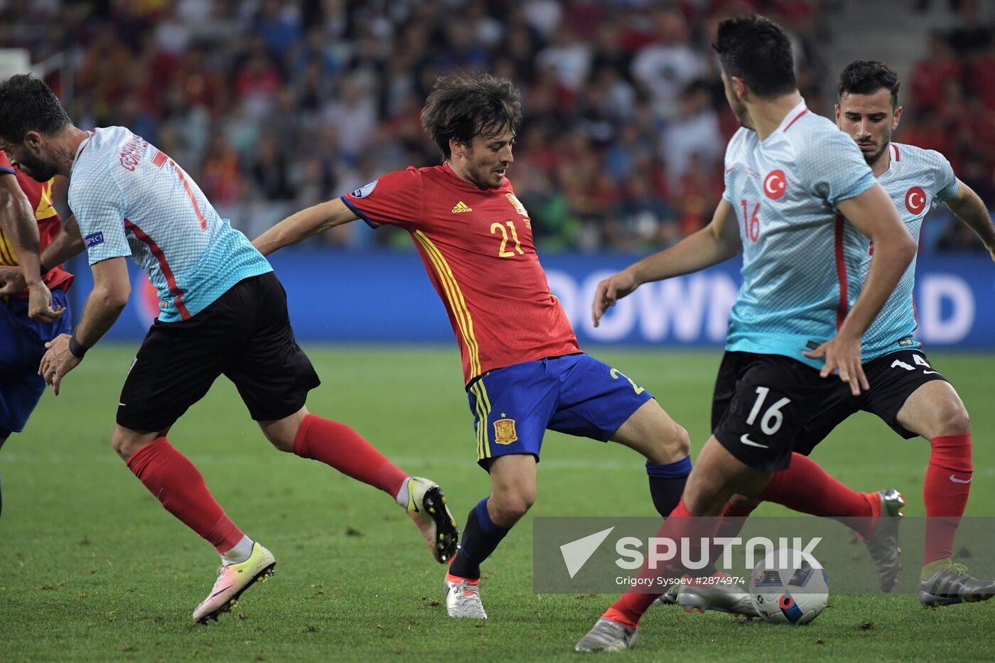 Football. 2016 UEFA European Championship. Spain vs. Turkey