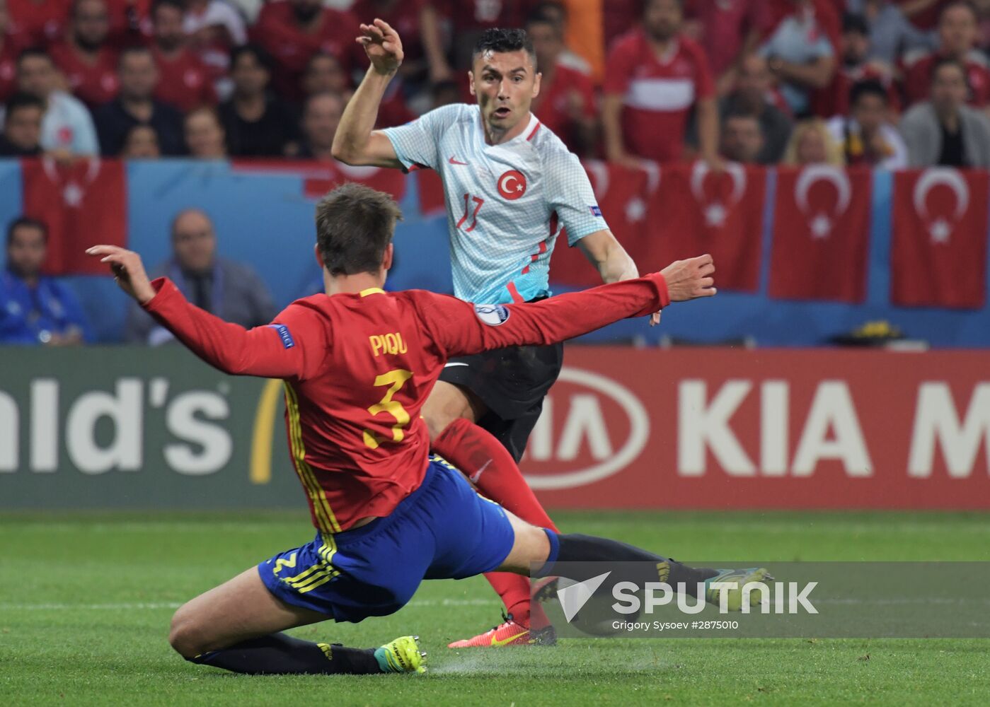 Football. 2016 UEFA European Championship. Spain vs. Turkey