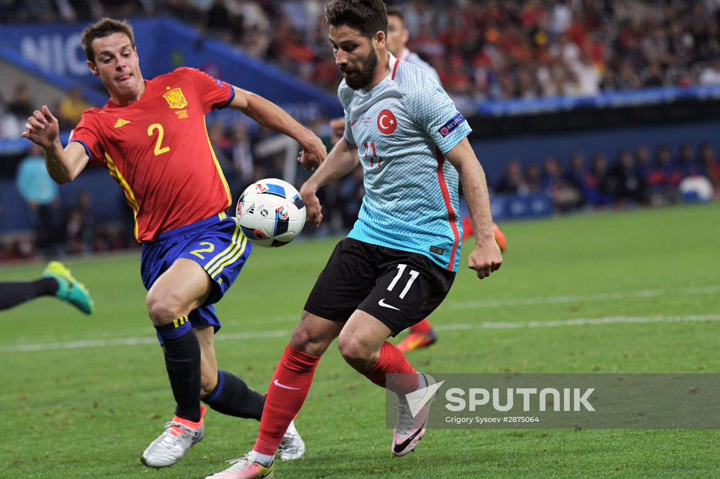 Football. 2016 UEFA European Championship. Spain vs. Turkey