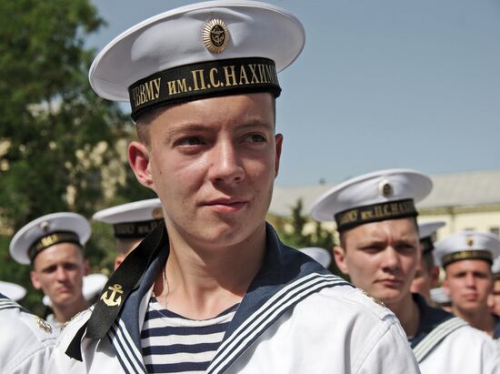 Graduation ceremony at Nakhimov Naval School in Sevastopol
