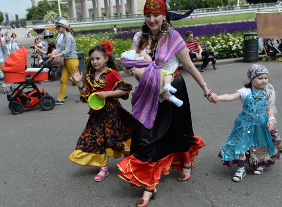 Baby stroller parade in Gorky Park, Moscow