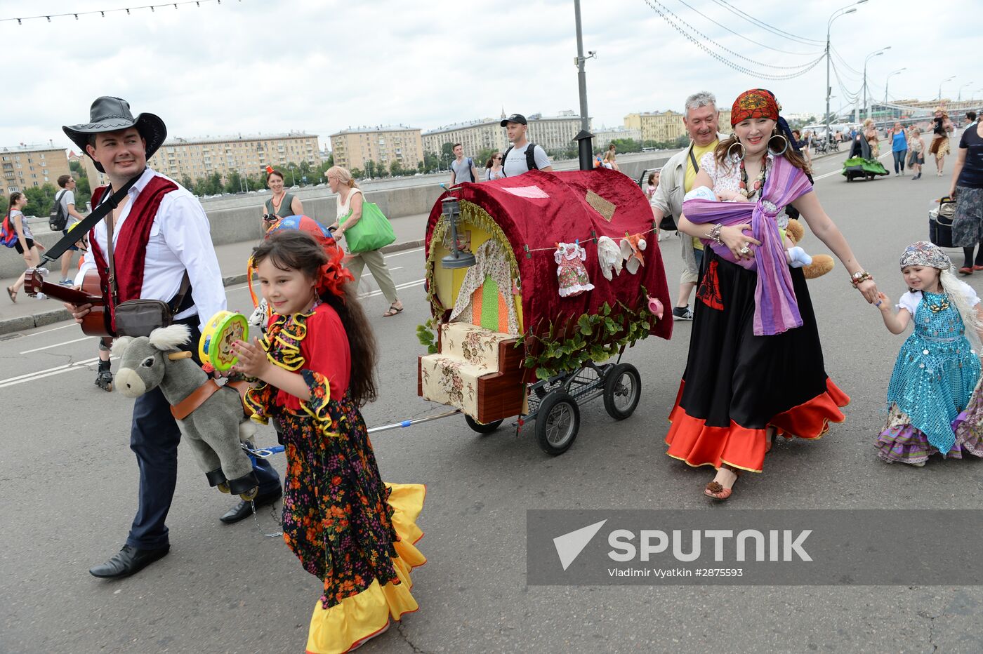 Baby stroller parade in Gorky Park, Moscow