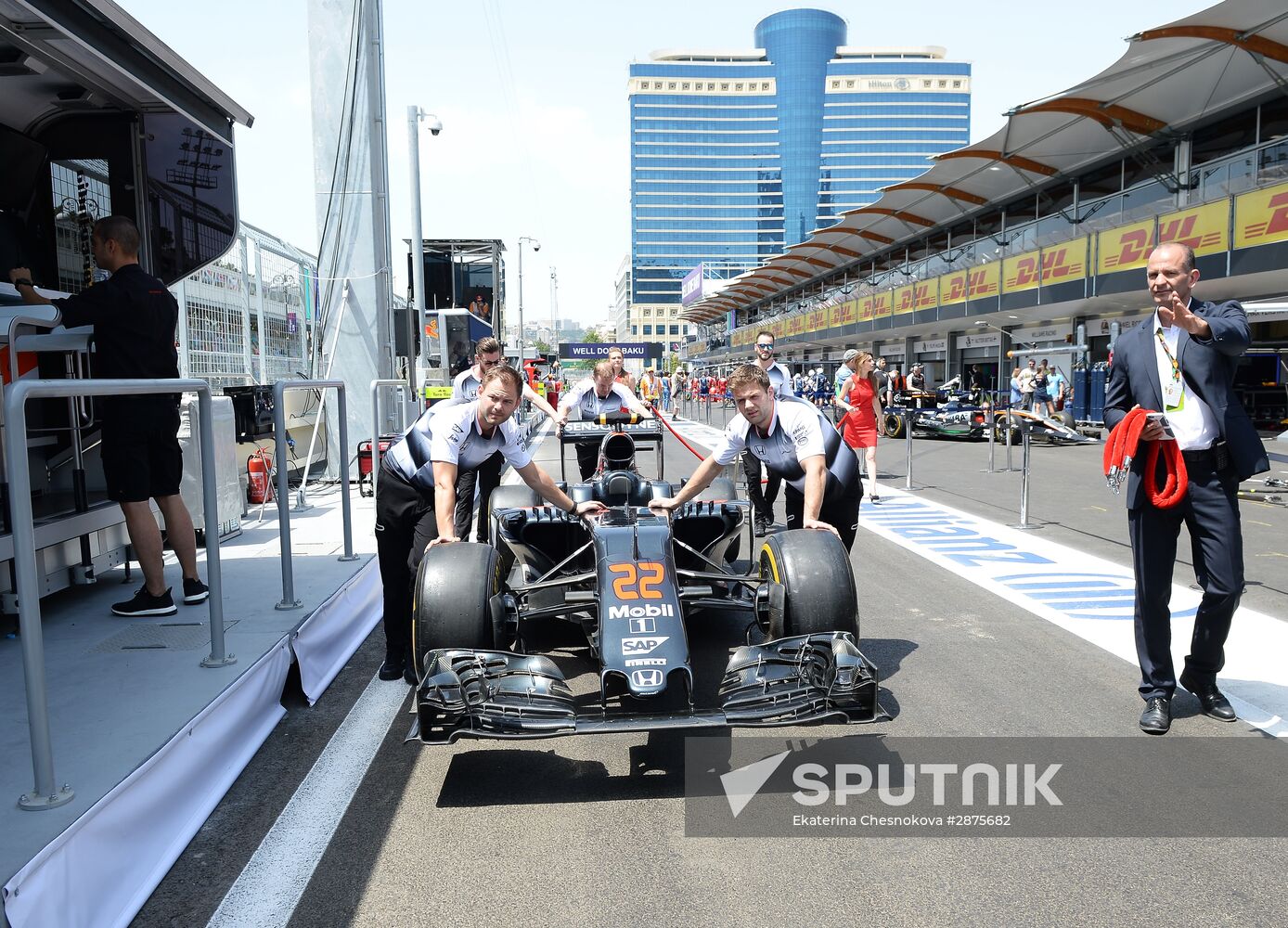 Car racing. Formula 1 Grand Prix of Europe. Qualification