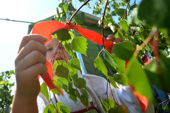 Trinity Sunday celebrations in the village of Matyushino