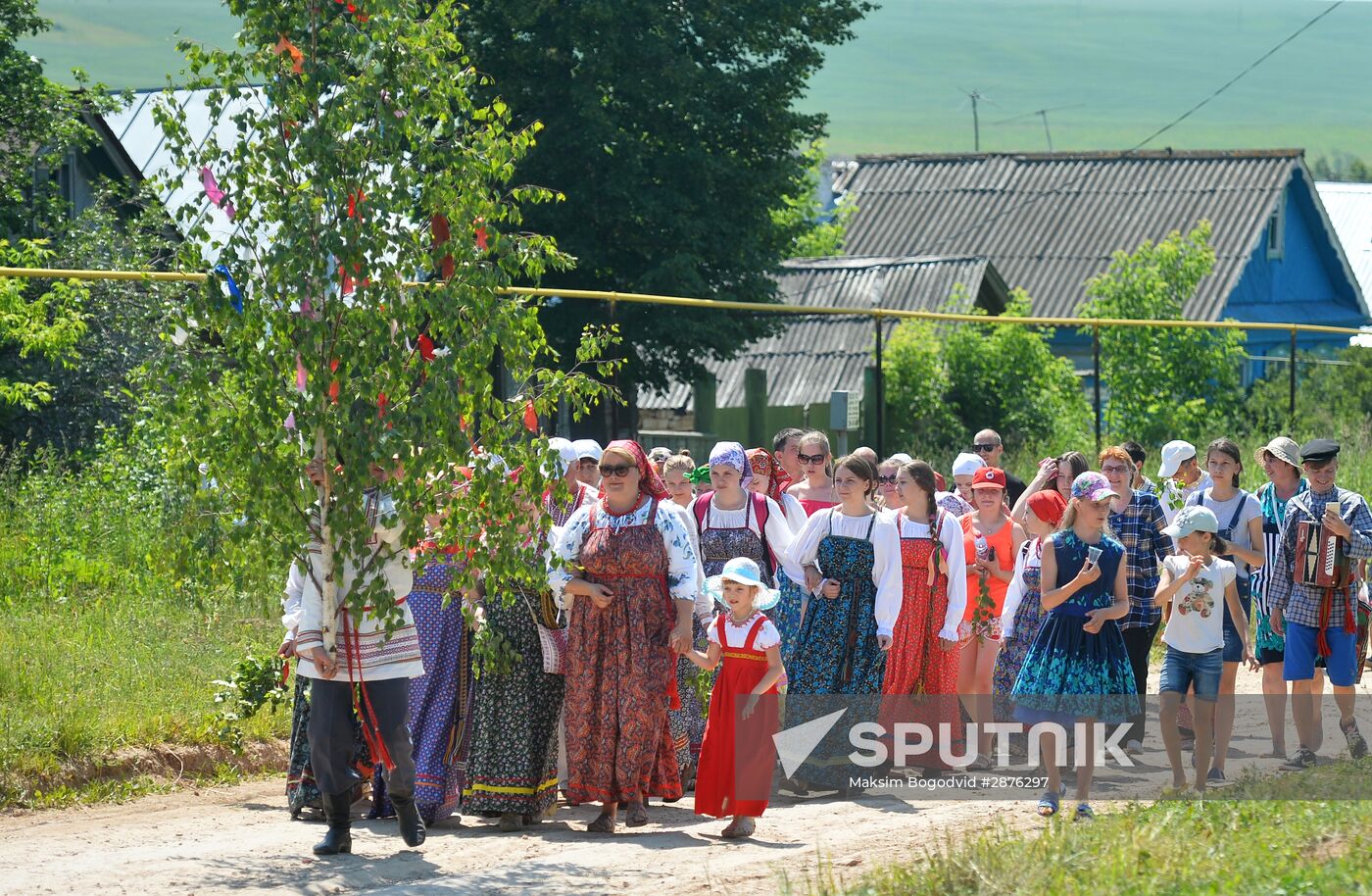 Trinity Sunday celebrations in the village of Matyushino