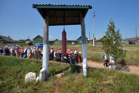 Trinity Sunday celebrations in the village of Matyushino