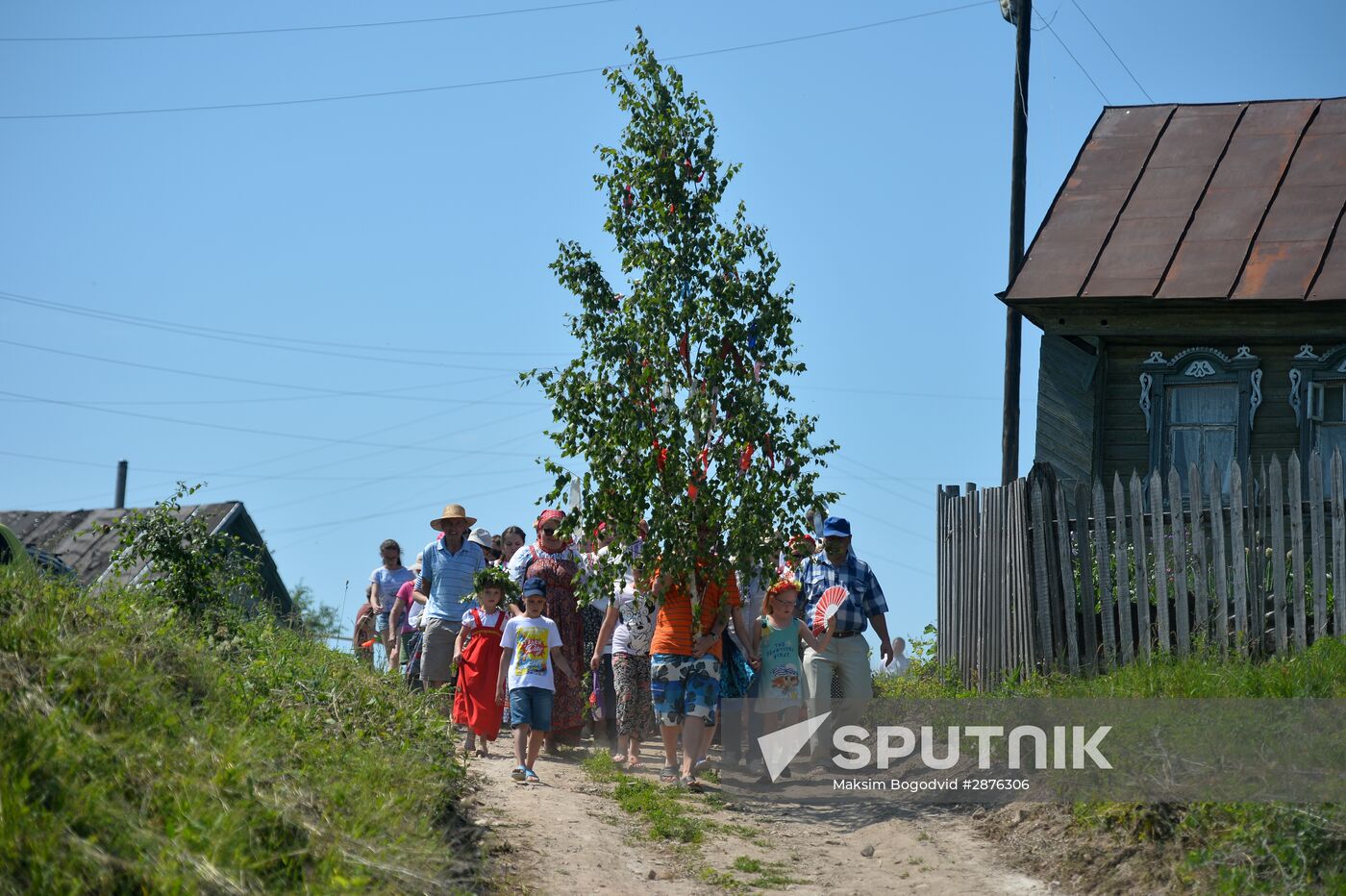 Trinity Sunday celebrations in the village of Matyushino