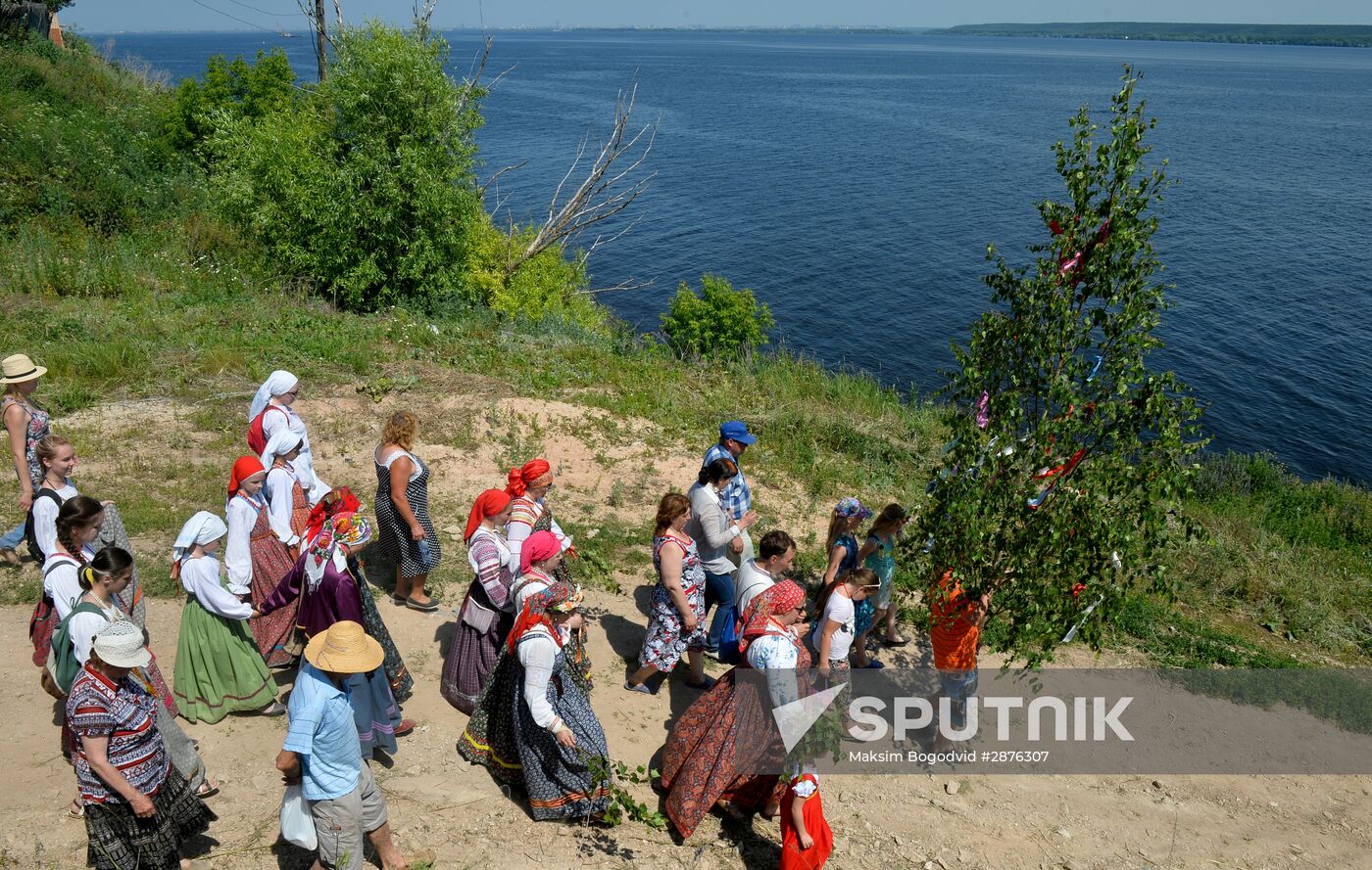 Trinity Sunday celebrations in the village of Matyushino