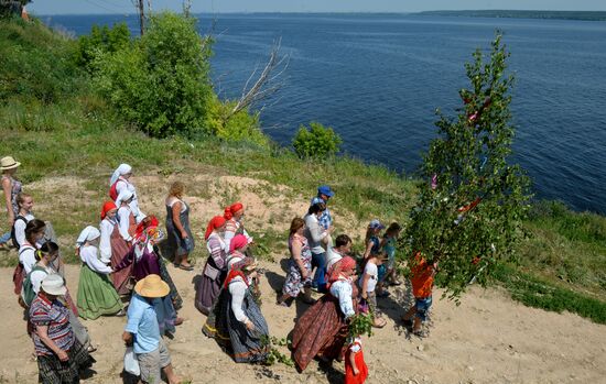 Trinity Sunday celebrations in the village of Matyushino