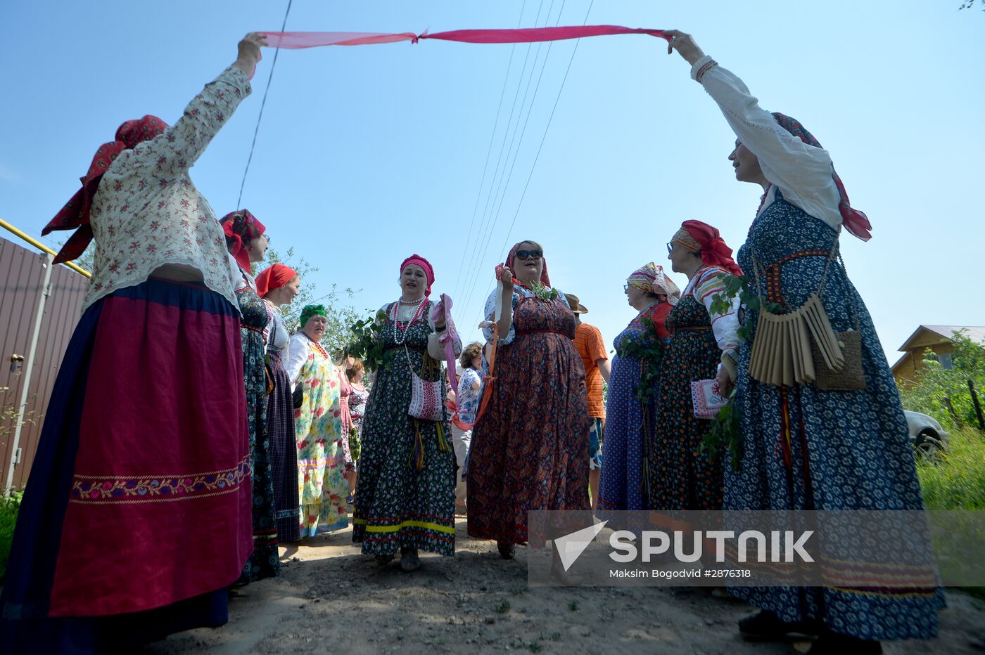 Trinity Sunday celebrations in the village of Matyushino