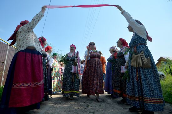 Trinity Sunday celebrations in the village of Matyushino