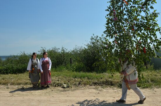 Trinity Sunday celebrations in the village of Matyushino