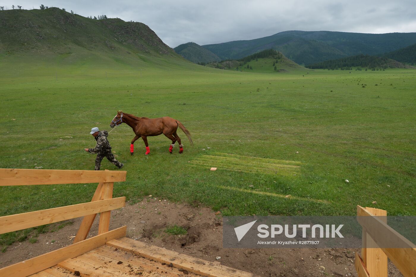 Sport contests during El Oiyn festival in Republic of Altai