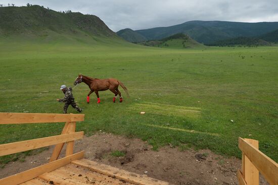 Sport contests during El Oiyn festival in Republic of Altai