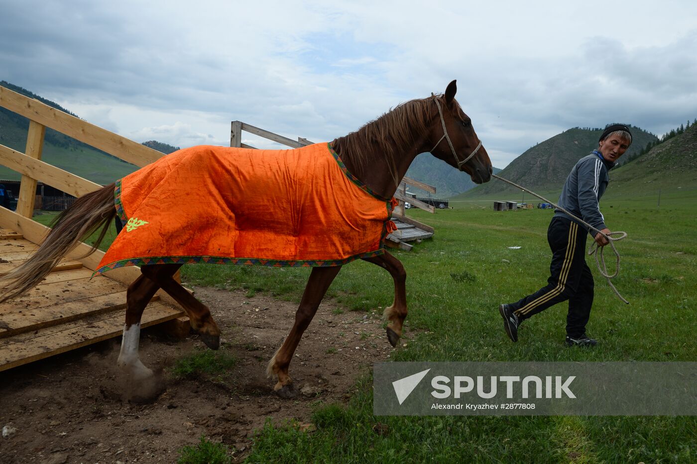 Sport contests during El Oiyn festival in Republic of Altai