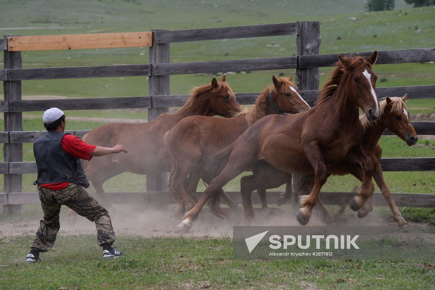 Sport contests during El Oiyn festival in Republic of Altai