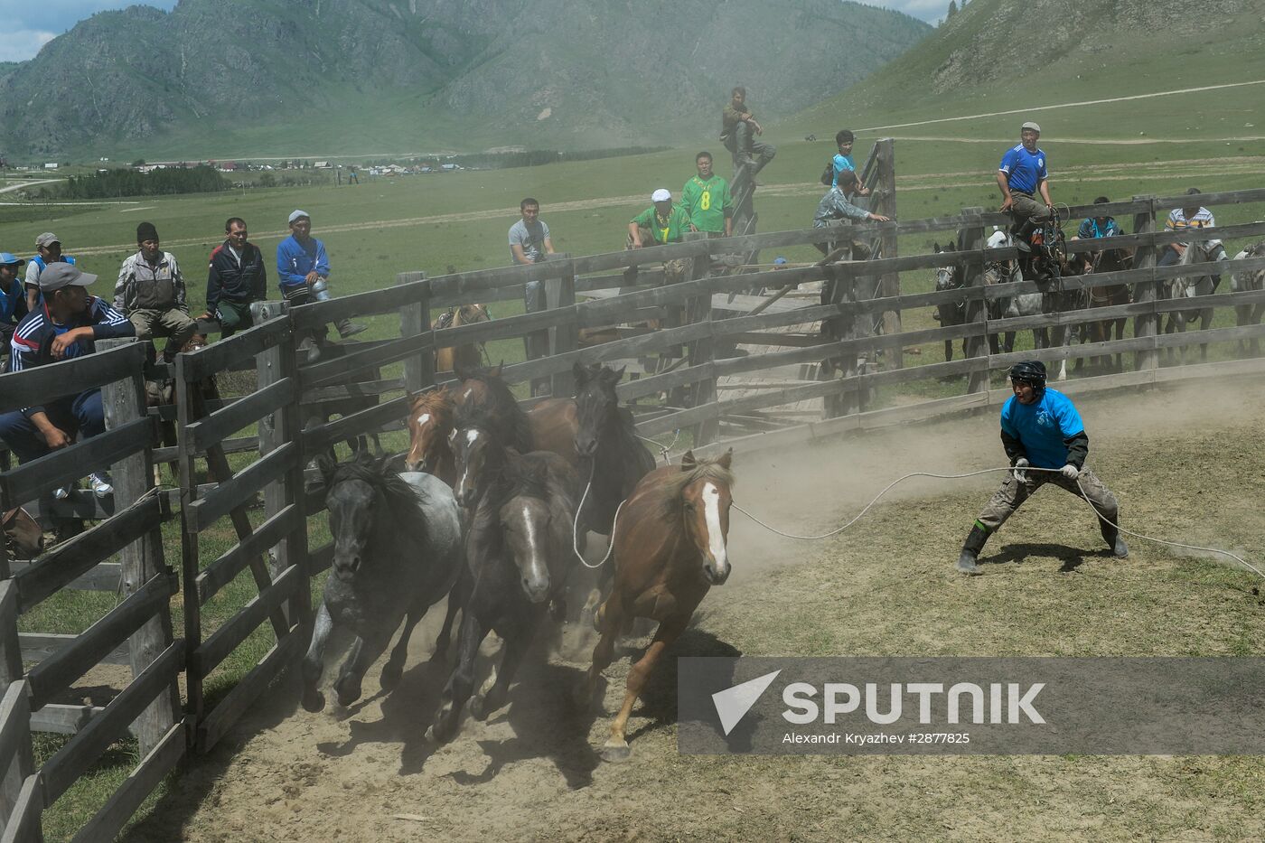 Sport contests during El Oiyn festival in Republic of Altai