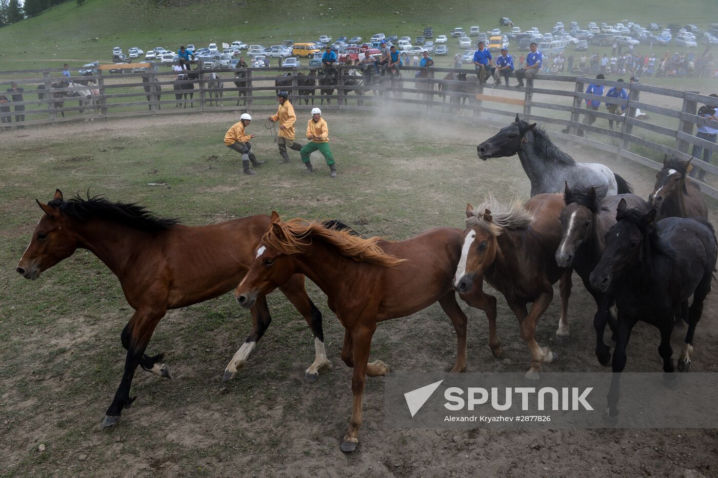 Sport contests during El Oiyn festival in Republic of Altai