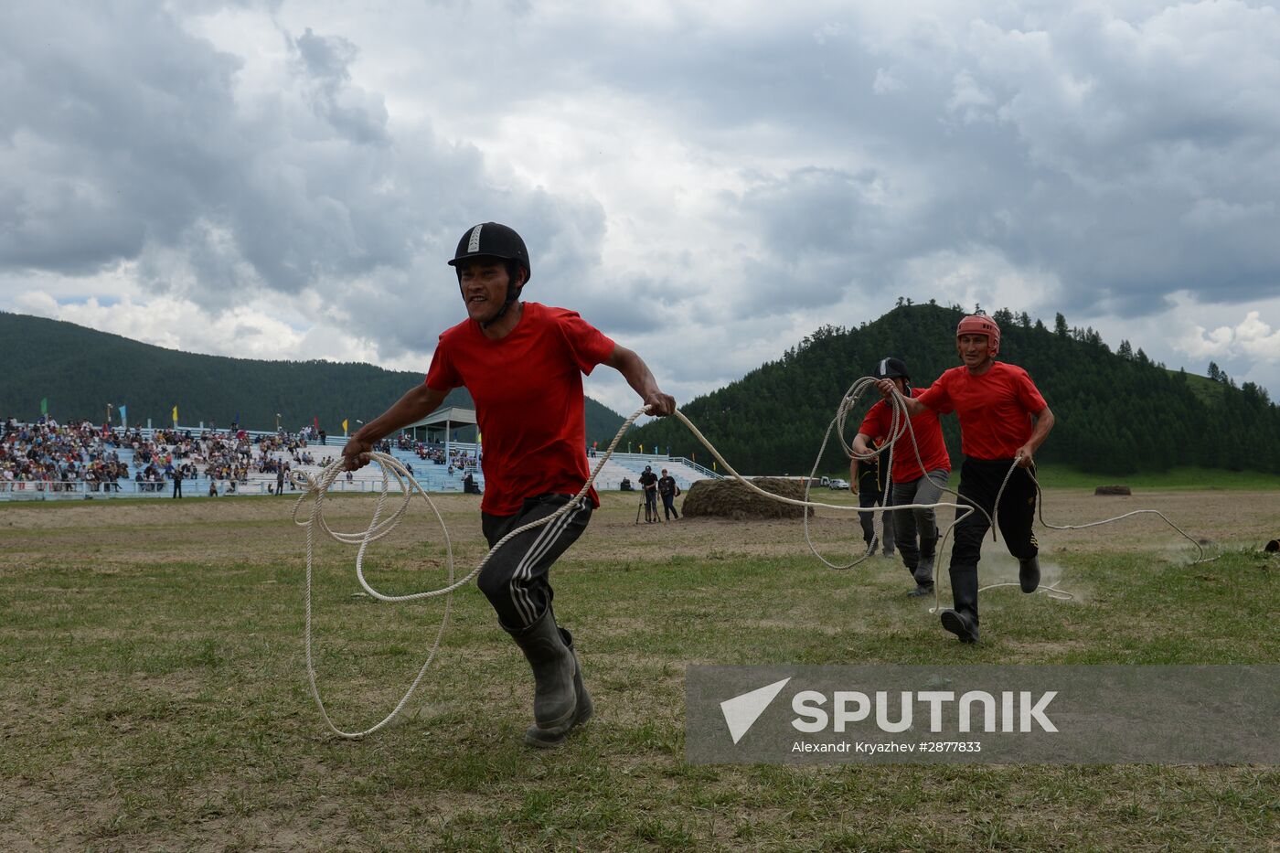 Sport contests during El Oiyn festival in Republic of Altai