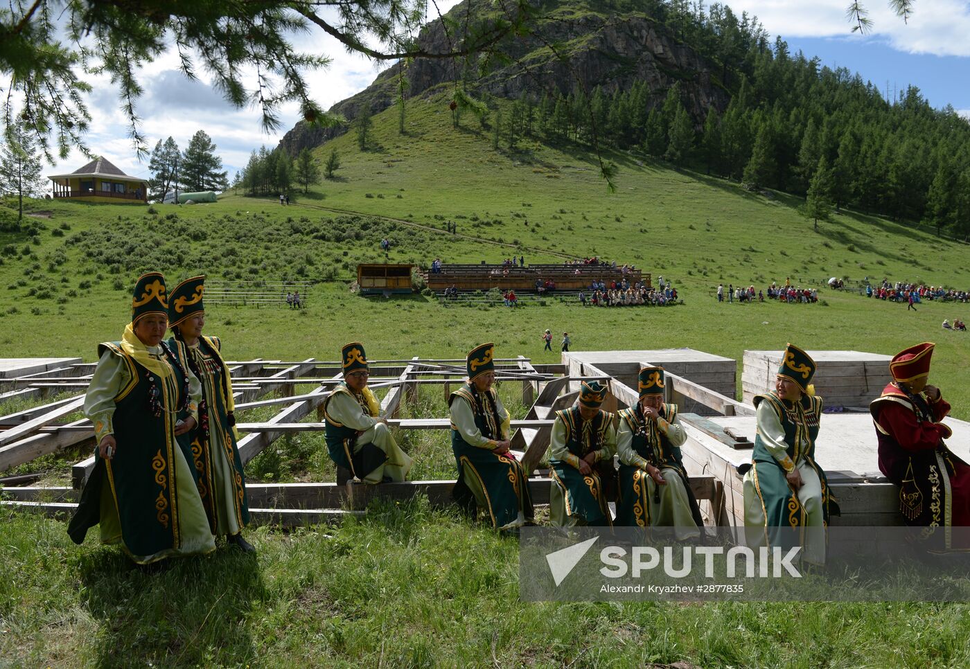 Sport contests during El Oiyn festival in Republic of Altai