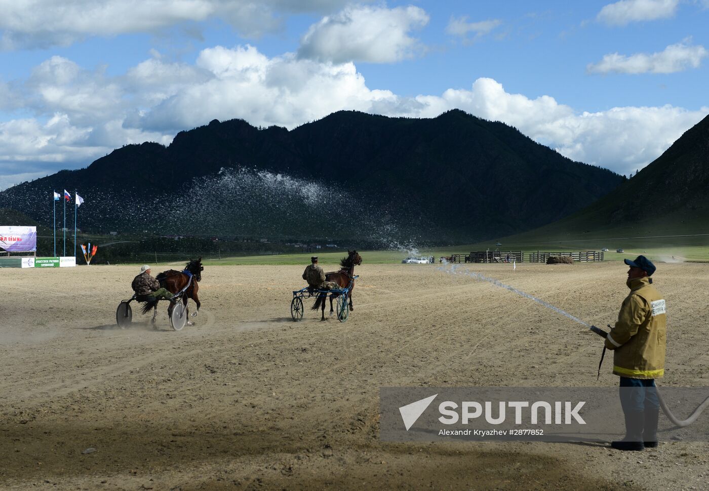 Sport contests during El Oiyn festival in Republic of Altai