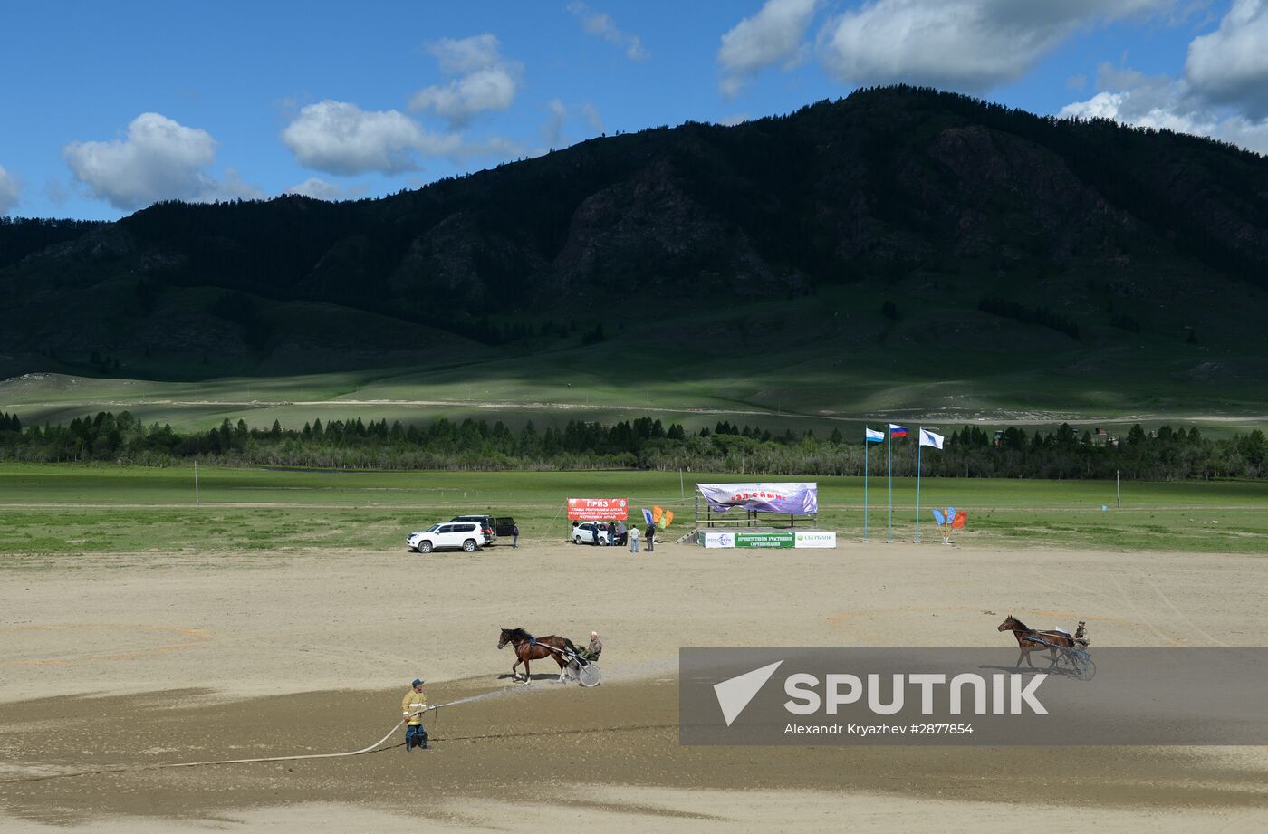 Sport contests during El Oiyn festival in Republic of Altai