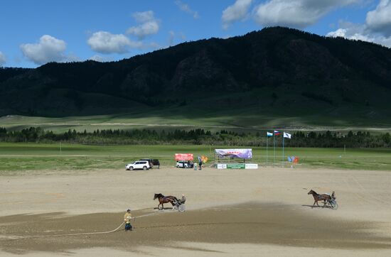 Sport contests during El Oiyn festival in Republic of Altai