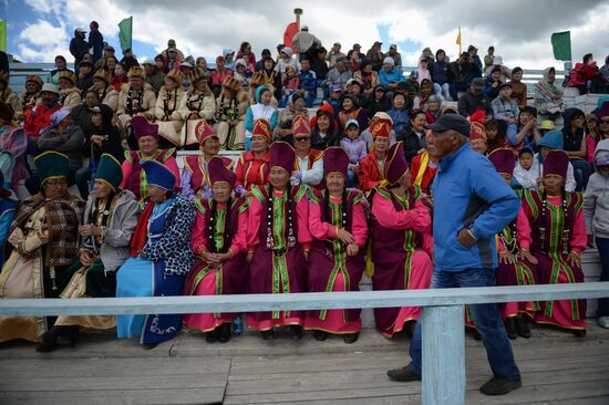 Sport contests during El Oiyn festival in Republic of Altai