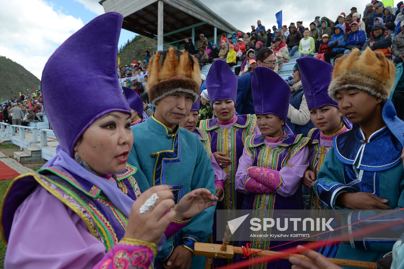 Sport contests during El Oiyn festival in Republic of Altai