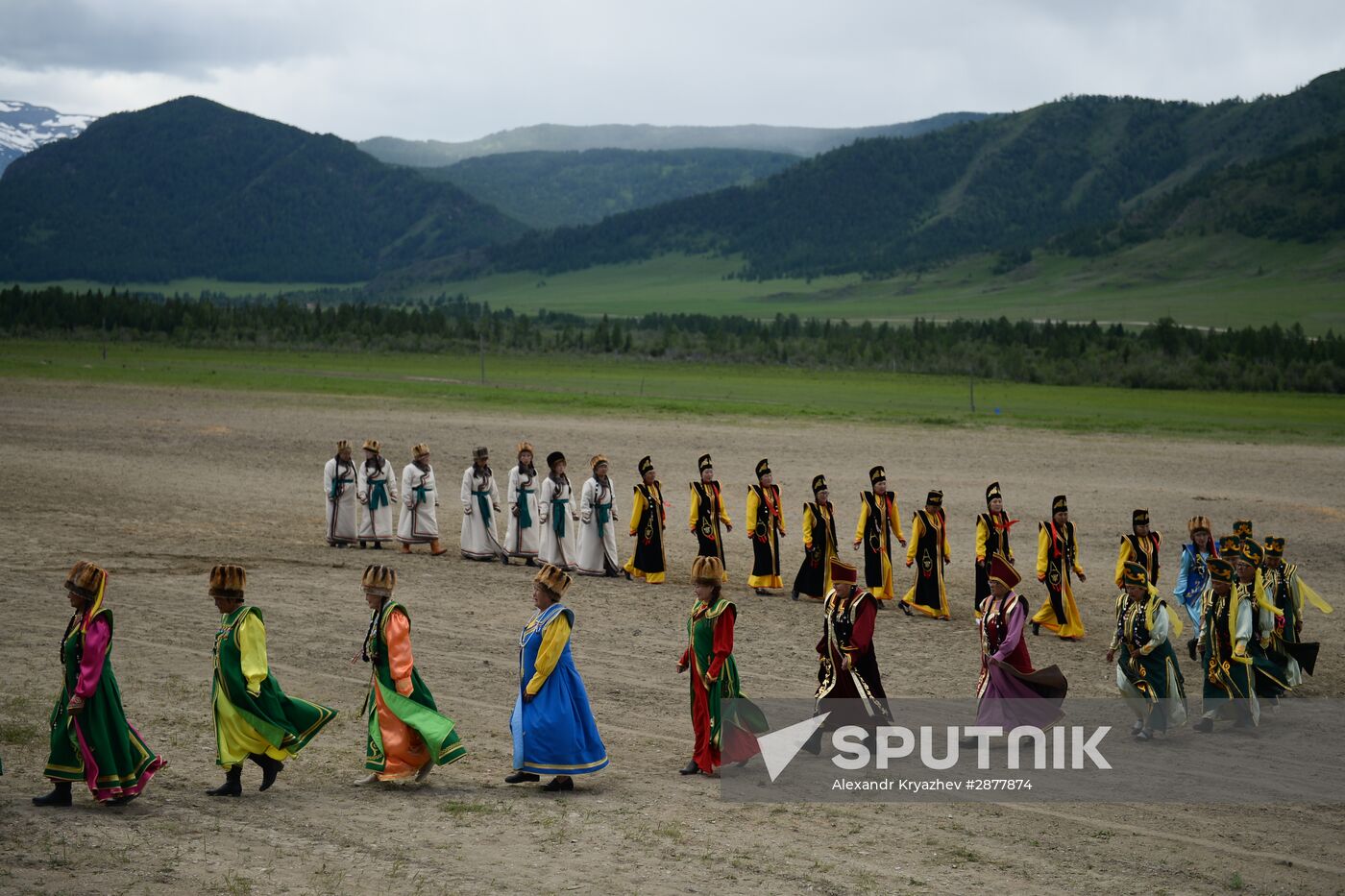 Sport contests during El Oiyn festival in Republic of Altai