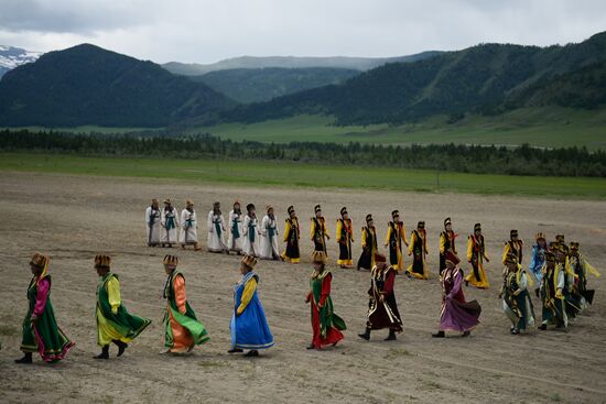 Sport contests during El Oiyn festival in Republic of Altai