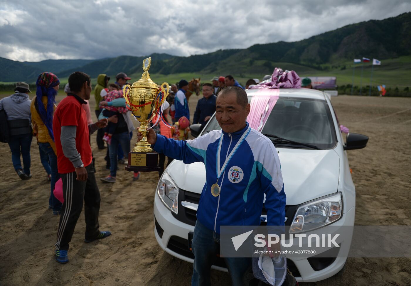 Sport contests during El Oiyn festival in Republic of Altai