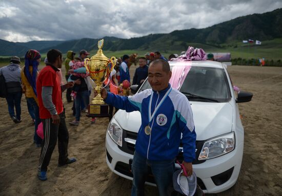 Sport contests during El Oiyn festival in Republic of Altai