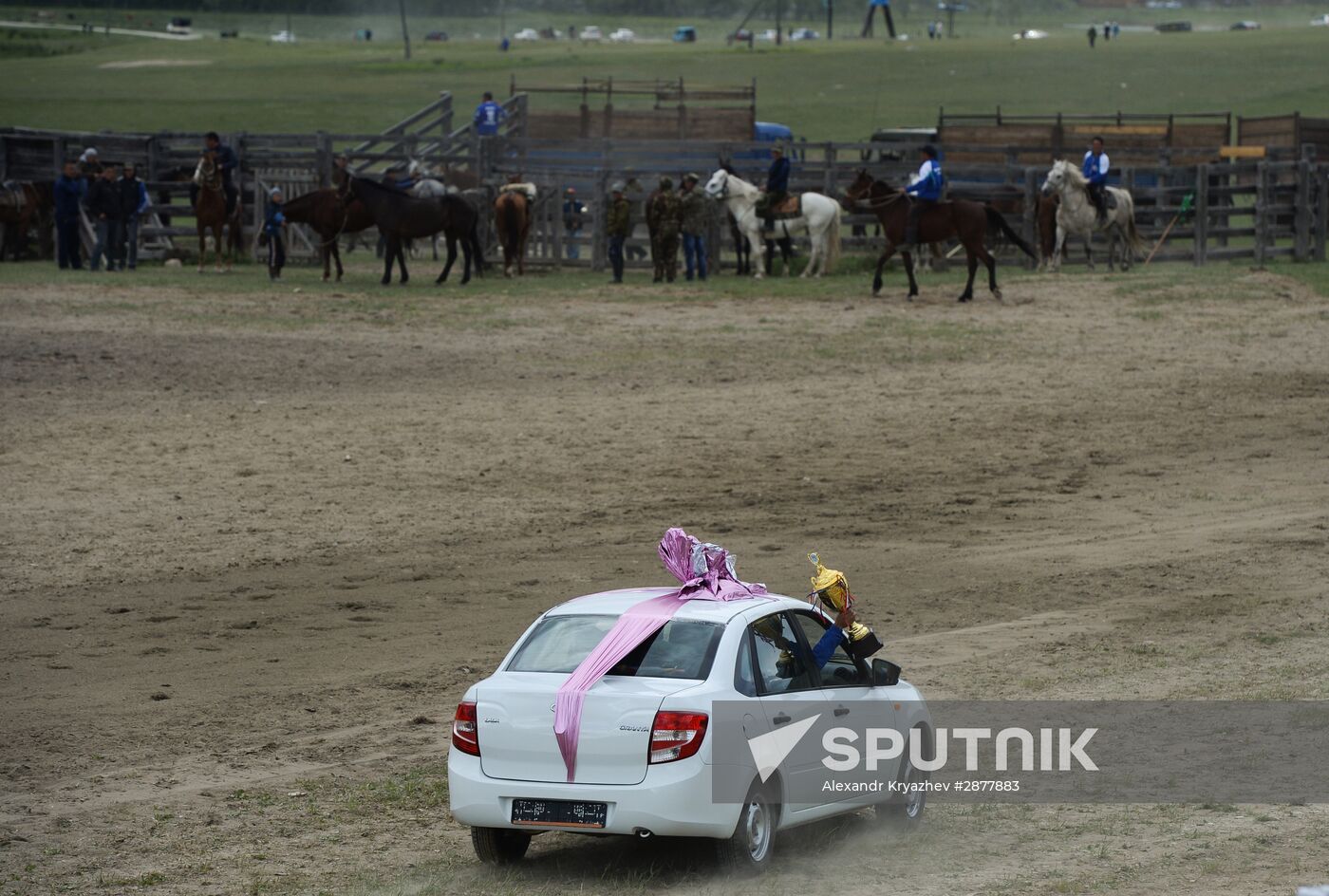 Sport contests during El Oiyn festival in Republic of Altai