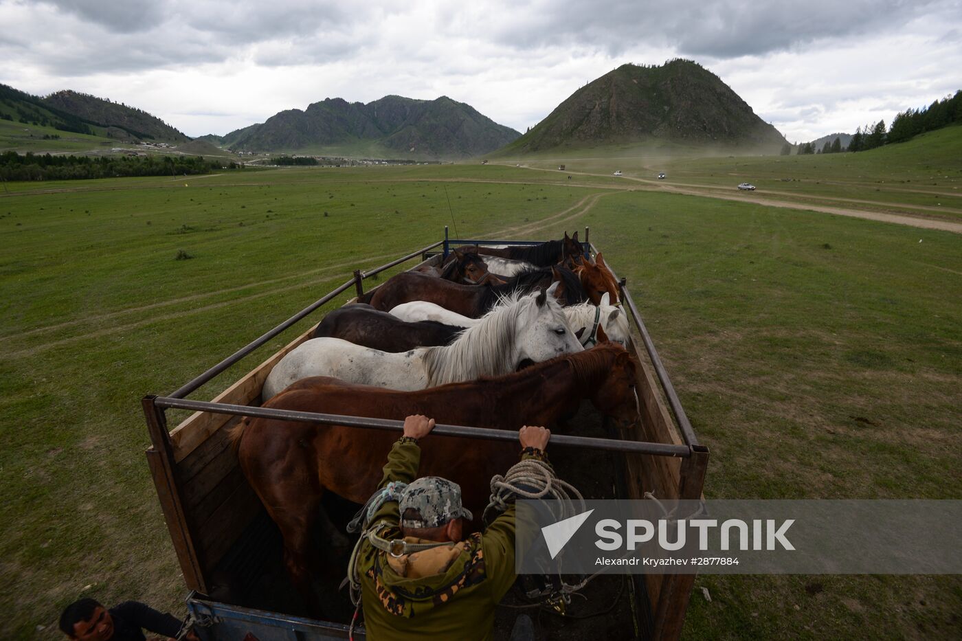 Sport contests during El Oiyn festival in Republic of Altai