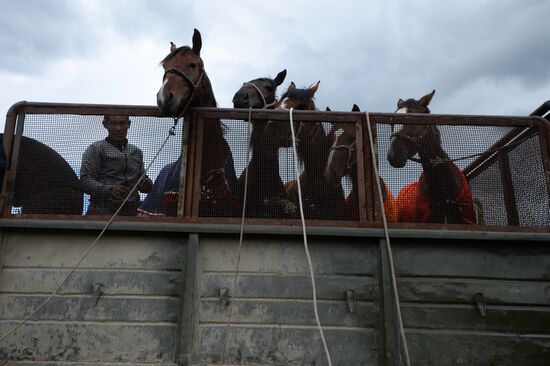 Sport contests during El Oiyn festival in Republic of Altai