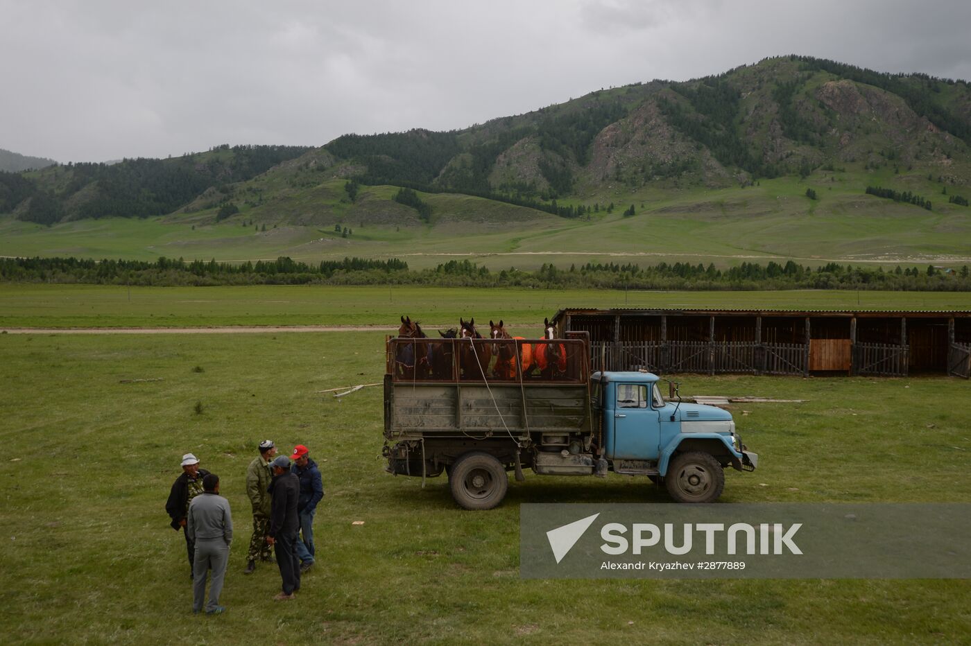 Sport contests during El Oiyn festival in Republic of Altai