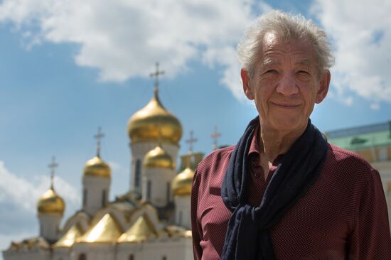 British actor Sir Ian McKellen visits Moscow