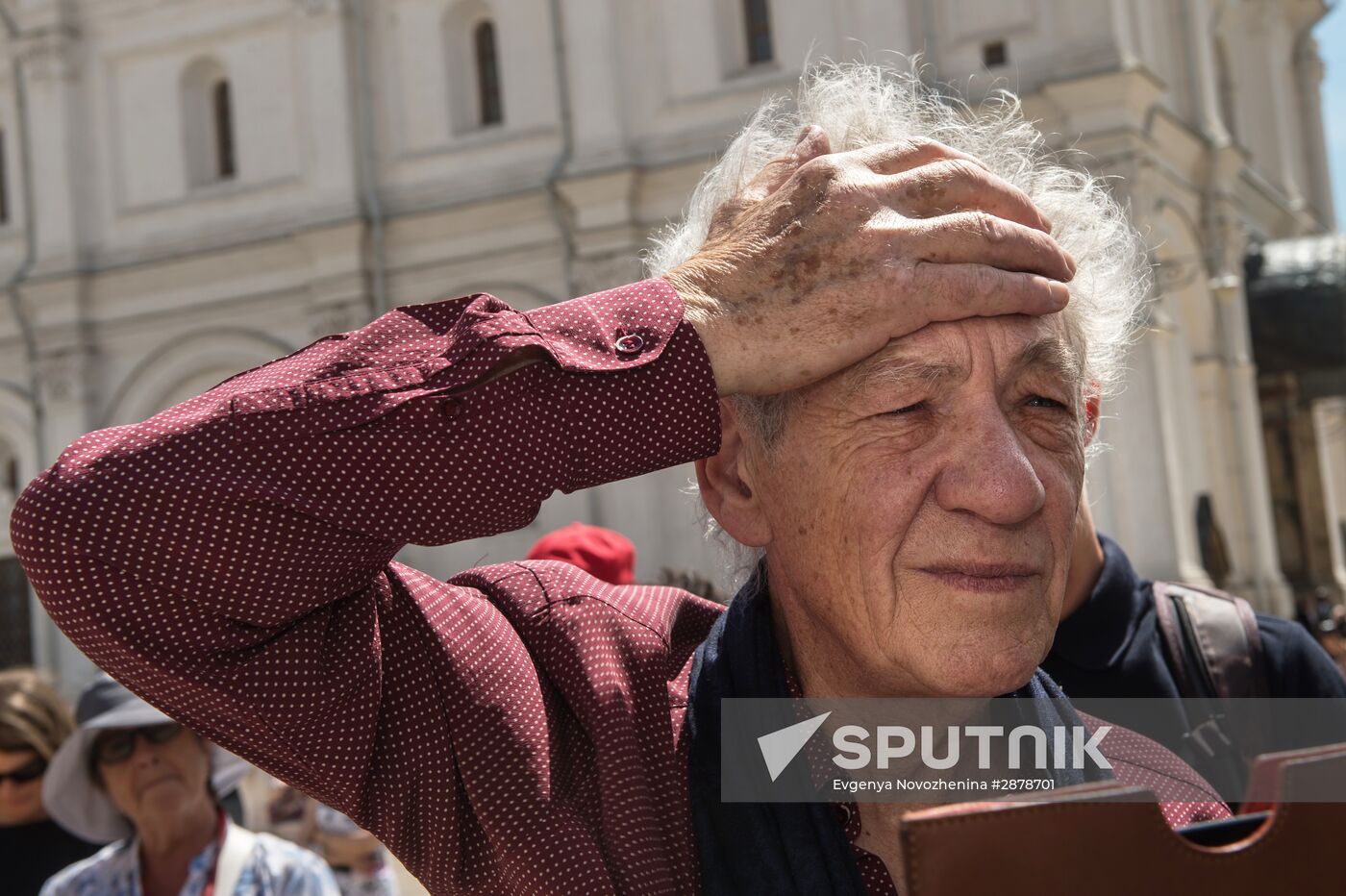 British actor Sir Ian McKellen visits Moscow