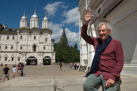British actor Sir Ian McKellen visits Moscow