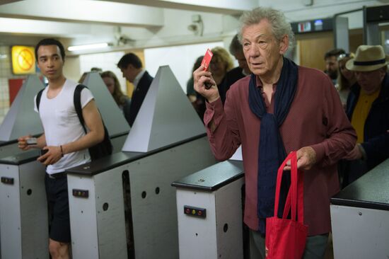 British actor Sir Ian McKellen visits Moscow