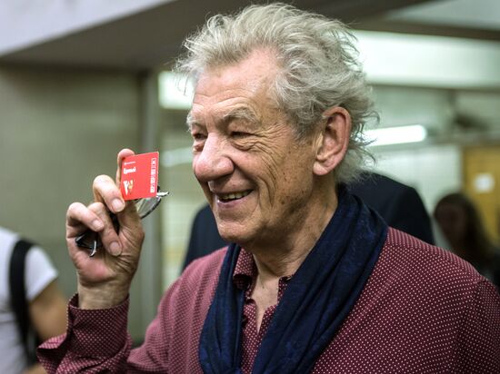 British actor Sir Ian McKellen visits Moscow