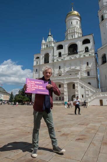 British actor Sir Ian McKellen visits Moscow