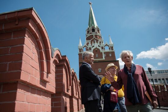British actor Sir Ian McKellen visits Moscow