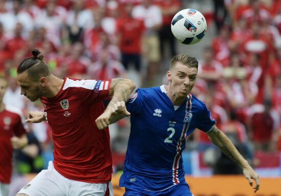 Football. 2016 UEFA European Championship. Iceland vs. Austria