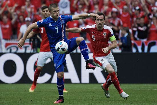 Football. 2016 UEFA European Championship. Iceland vs. Austria