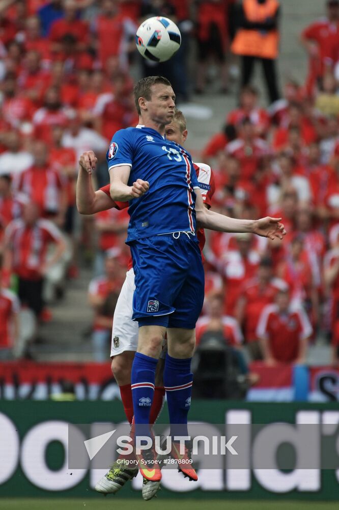 Football. 2016 UEFA European Championship. Iceland vs. Austria
